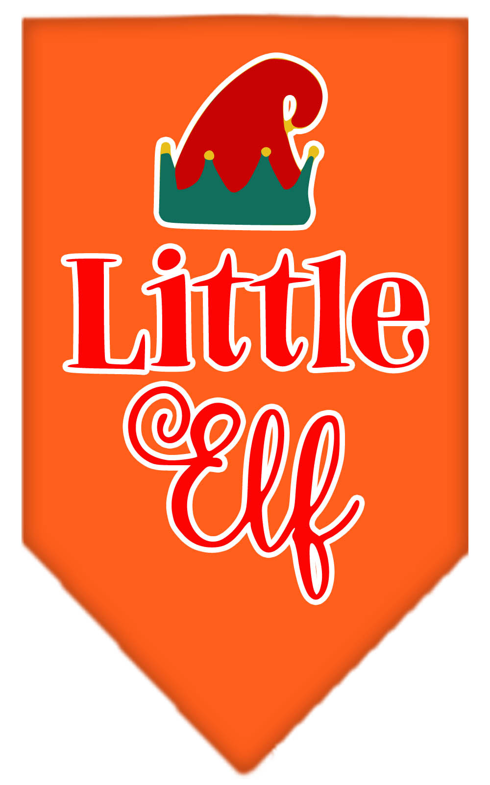 Little Elf Screen Print Bandana Orange Small